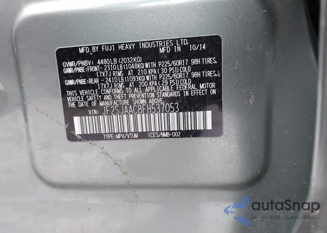 2015 Subaru Forester 2.5I из США, поврежденный, VIN JF2SJAAC8FH537053